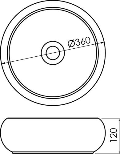 Vasque ronde à poser SORA en céramique Ø36 x h.12 cm - Noir mat